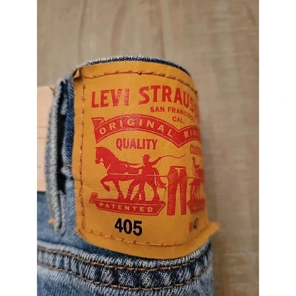 Levi‎ Levis 405 Medium Wash Jean Shorts Mens Sz 40 New NWT Denim Strauss Stylish